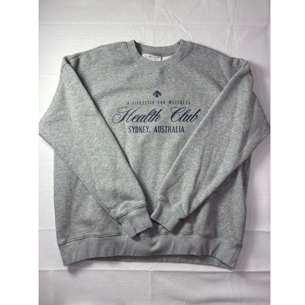 WILO The Label Health Club Sydney Crewneck Sweatshirt Grey Oversized S